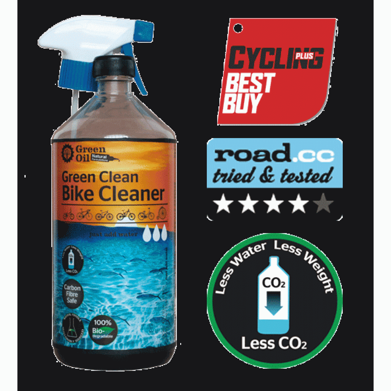 Green Oil Green Clean Fahrrad Reiniger 300 ml (1 Liter