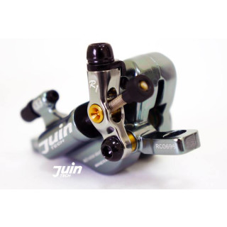 Juin R1 Hybrid Scheibenbremssattel – Hydraulisch/mechanisch, CNC-Alu, 141 G, Für Post/ISO Mount