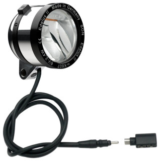 SON - LED Scheinwerfer Edelux II mit Koaxstecker u. SON-Koax-Adapter schwarz 60 cm