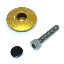 Cinelli - Top Cap with Bolt And Plug 1 1/8" - Logo purple