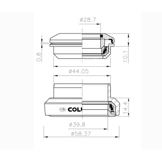 Columbus - Compass Steuersatz 1 1/8"-1,5" - ZS44/28,6 EC44/40