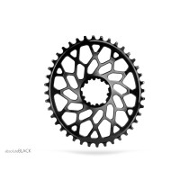 Absolute Black - Oval Road/Gravel/CX 1x Chainring SRAM Direct Mount (3-bolt) - Black