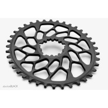 Absolute Black - Oval Road/Gravel/CX 1x Chainring SRAM Direct Mount (3-bolt) - Black