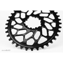 Absolute Black - Oval Road/Gravel/CX 1x Chainring SRAM Direct Mount (3-bolt) - Black