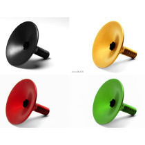 Absolute Black - Top Cap - 1 1/8" red