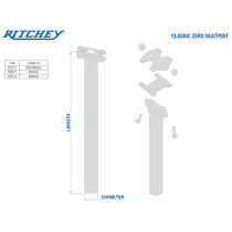 Ritchey - Classic Zero Sattelstütze - 0 mm Setback 27,2 mm 400 mm