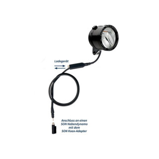 SON - LED Scheinwerfer Edelux II mit Koax-Abzweigdose und Koax-Adapter - Kabellänge 60 cm schwarz