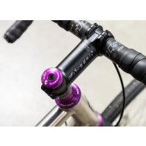 Wolf Tooth - Compression Plug Expander + Ahead Kappe with Integrated Spacer Stem Cap 5 mm  - 1 1/8" purple