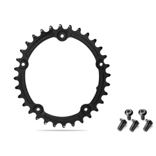Absolute Black - Oval Sub-Compact Road/Gravel 2-fach Kettenblatt inkl. Bolzen 5x110 Lochkreis - Innen