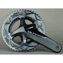 Absolute Black - Round Road 2x Chainring Shimano 4x110BCD...