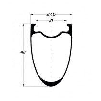 Duke - Baccara 42C SLR2 Ultra Carbon Disc Rim Asymmetric  - 700c