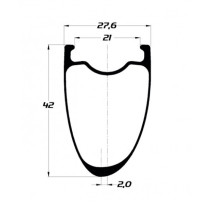 Duke - Baccara 42C SLR2 Ultra Carbon Disc Rim Asymmetric  - 700c