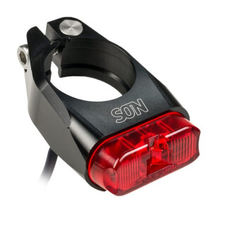 SON - Rear Light Saddle Clamp 30 mm - black anodized / Glass red (SON:69962)