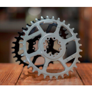 Veloci Cycle - ROLLCii V.2 1x Direct Mount (SRAm 8-Bolt) Narrow Wide MTB Chainring / 3 mm offset silver 36 teeth