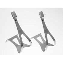 BLB - Stahl Pedalhaken - Single Bridge/Single Gate silber M