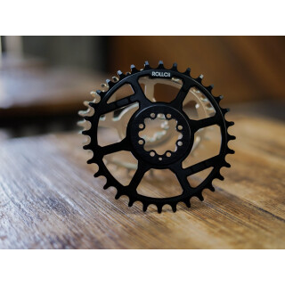 Veloci Cycle - ROLLCii V.2 1x Direct Mount (SRAM 8-bolt) Gravel/Road Kettenblatt / 6 mm Offset schwarz 38 Zähne
