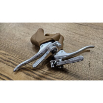 Gevenalle - GC "Gran Compe"  Vintage Edition Shifter Schalt- /Bremshebel Dia Compe Road Friction - 2x/3x silber / braune Hoods