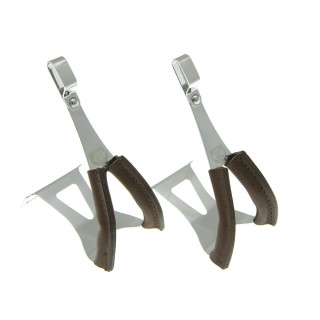 BLB - Steel Toe Clips With Leather Cover - Single Bridge/Single Gate black M