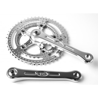 Velo Orange - Grand Cru Drillium 110 Fluted Double Crankset, 34 x 48t